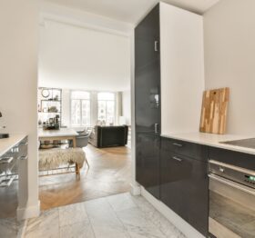cocina con tabique